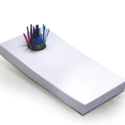 Notizblock Zupf mit 3D Blume blau - Merkblock 21 x 10 cm mit Papierblüte auf Saugnapf