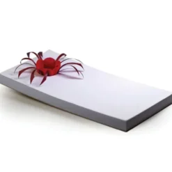 Notizblock Zupf mit 3D Blume rot - 120 Blatt Merkblock 21 x 10 cm & Papierblume auf Saugnapf