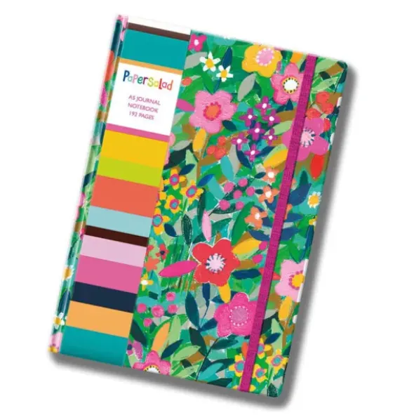 Notizbuch DIN A5 liniert mit 192 Seiten – Notizheft im bunten Blumendesign