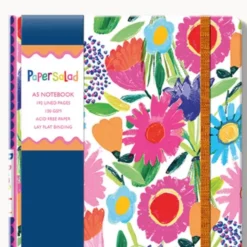 Notizbuch DIN A5 liniert mit 192 Seiten – Notizheft im farbenfrohen Blumendesign