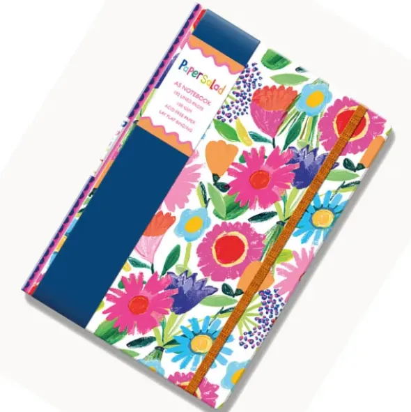 Notizbuch DIN A5 liniert mit 192 Seiten – Notizheft im farbenfrohen Blumendesign