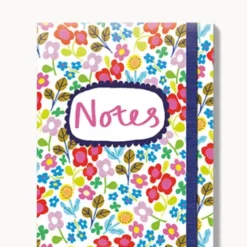 Notizbuch mit buntem Blumenmuster – klein & handlich mit 2 selbstklebenden Notizblöcken