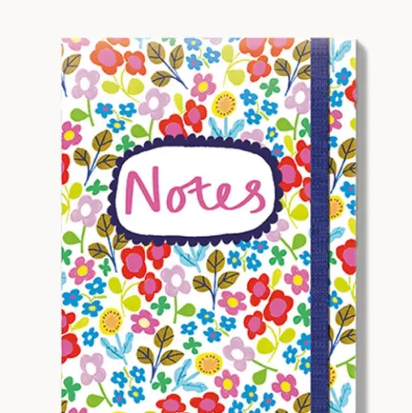 Notizbuch mit buntem Blumenmuster – klein & handlich mit 2 selbstklebenden Notizblöcken