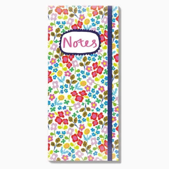 Notizbuch mit buntem Blumenmuster – klein & handlich mit 2 selbstklebenden Notizblöcken