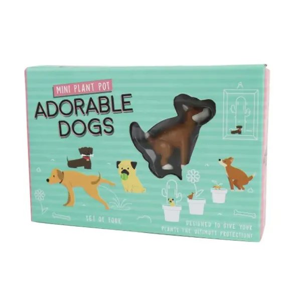 Pflanzenstecker - witzige Hunde 4er Set