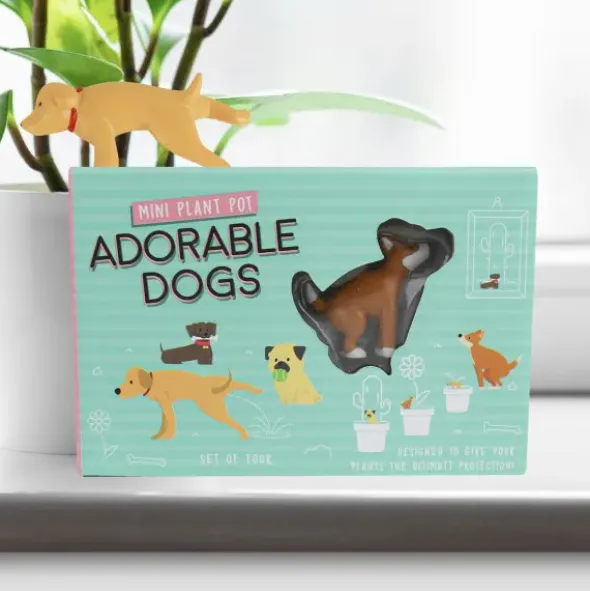 Pflanzenstecker - witzige Hunde 4er Set