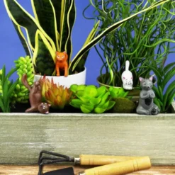 Pflanzenstecker - witzige Yoga Katzen 4er Set