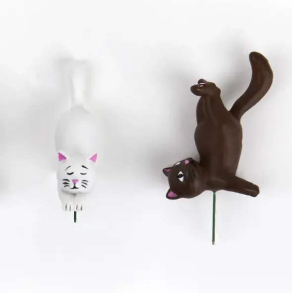 Pflanzenstecker - witzige Yoga Katzen 4er Set