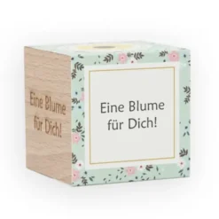 Pflanzwürfel EINE BLUME FÜR DICH - Sonnenblume im Holzwürfel