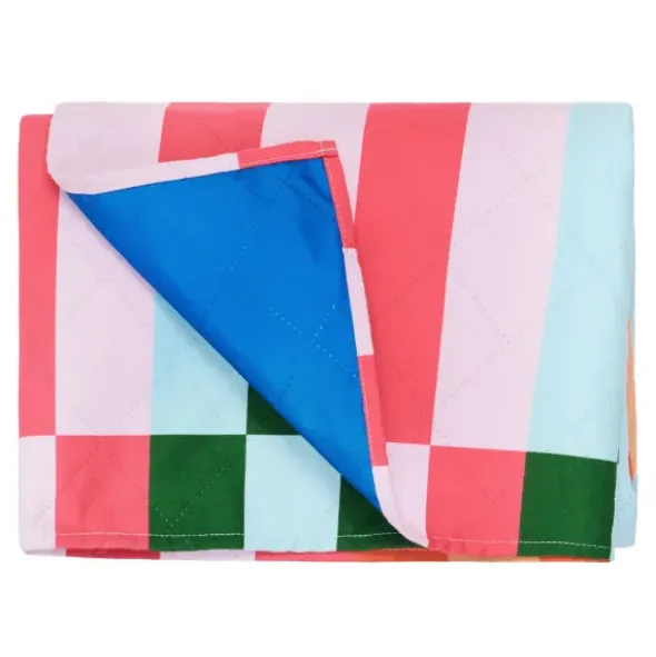 Picknick- und Stranddecke XL 240 x 170 cm mit Beutel – schnelltrocknend & leicht, bunt gestreift