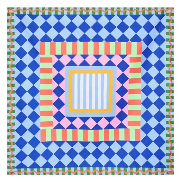 Picknick- und Stranddecke XL 240 x 170 cm mit Beutel – schnelltrocknend & leicht, bunt kariert