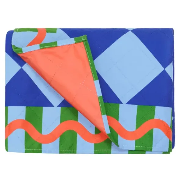 Picknick- und Stranddecke XL 240 x 170 cm mit Beutel – schnelltrocknend & leicht, bunt kariert