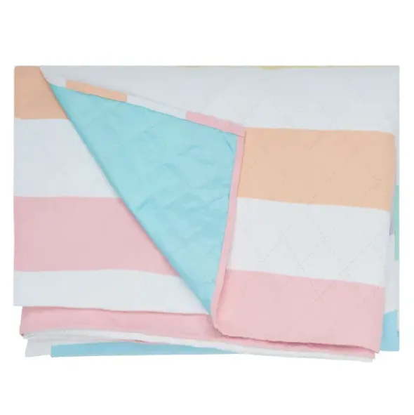 Picknick- und Stranddecke XL 240 x 170 cm mit Beutel – schnelltrocknend & leicht, pastell bunt gestreift