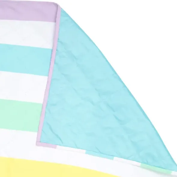 Picknick- und Stranddecke XL 240 x 170 cm mit Beutel – schnelltrocknend & leicht, pastell bunt gestreift