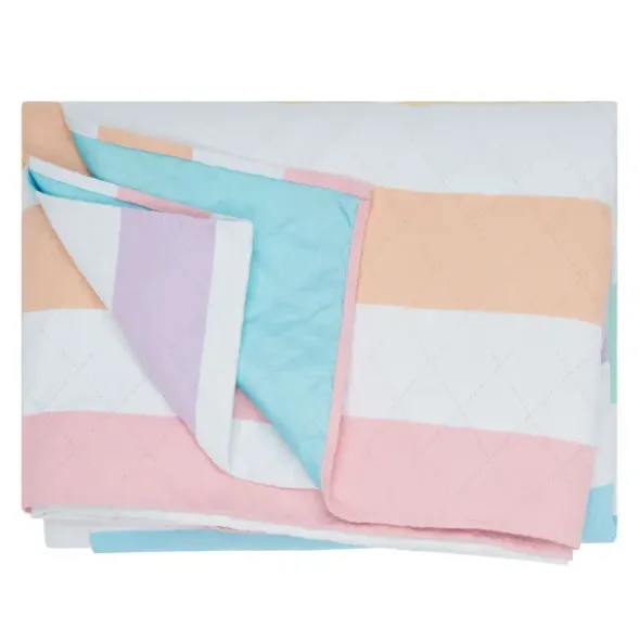 Picknick- und Stranddecke XL 240 x 170 cm mit Beutel – schnelltrocknend & leicht, pastell bunt gestreift