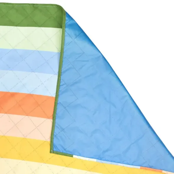 Picknick- und Stranddecke XL 240 x 170 cm mit Beutel – schnelltrocknend & leicht, bunt gestreift