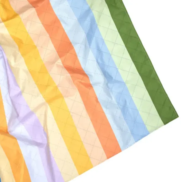 Picknick- und Stranddecke XL 240 x 170 cm mit Beutel – schnelltrocknend & leicht, bunt gestreift