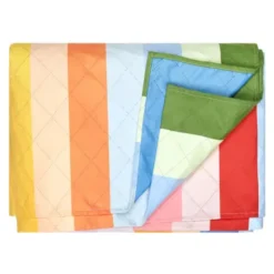 Picknick- und Stranddecke XL 240 x 170 cm mit Beutel – schnelltrocknend & leicht, bunt gestreift