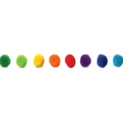 Pompon-Magnete Regenbogen 8 Stück – bunte Dekomagnete aus Merinowolle
