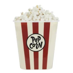 Popcorn Eimer wiederverwendbar - 3 l / rot weiß gestreift
