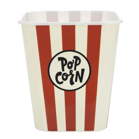 Popcorn Eimer wiederverwendbar - 3 l / rot weiß gestreift