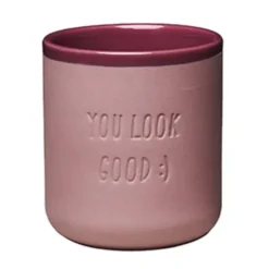 Porzellan Becher dunkelrot YOU LOOK GOOD 380 ml