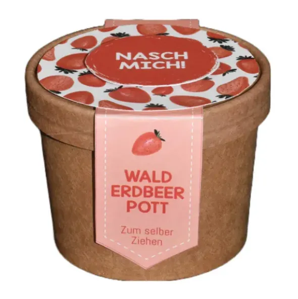 Pott zum Aussäen - Nasch mich! (Walderdbeeren)