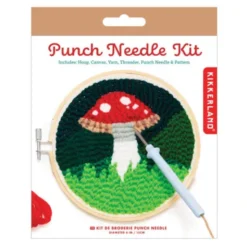 Punch Needle Set - Stickbild Fliegenpilz - Lochnadel DIY Stickset Ø 15 cm
