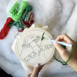 Punch Needle Set - Stickbild Fliegenpilz - Lochnadel DIY Stickset Ø 15 cm