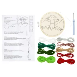 Punch Needle Set - Stickbild Fliegenpilz - Lochnadel DIY Stickset Ø 15 cm