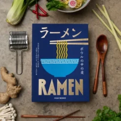 Ramen Set im Aufbewahrungsbuch 5-teilig – Nudelschneider, Ramenlöffel, Essstäbchen