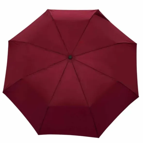 Regenschirm dunkelrot mit Entenkopf Griff aus Holz - Original Duckhead Taschenschirm