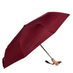 Regenschirm dunkelrot mit Entenkopf Griff aus Holz - Original Duckhead Taschenschirm