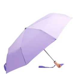 Regenschirm lila mit Entenkopf Griff aus Holz - Original Duckhead Taschenschirm