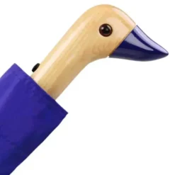 Regenschirm mit Entenkopf Griff aus Holz dunkelblau - Original Duckhead Taschenschirm