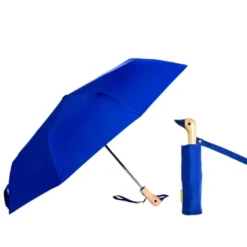 Regenschirm mit Entenkopf Griff aus Holz dunkelblau - Original Duckhead Taschenschirm