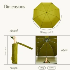 Regenschirm mit Entenkopf Griff aus Holz grün - Original Duckhead Taschenschirm