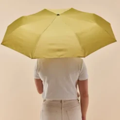 Regenschirm mit Entenkopf Griff aus Holz grün - Original Duckhead Taschenschirm