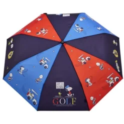 Regenschirm mit Entenkopf Griff aus Holz & Snoopy Motiv Golfspieler - Original Duckhead Taschenschirm