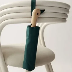 Regenschirm mit Entenkopf Griff aus Holz grün - Original Duckhead Taschenschirm