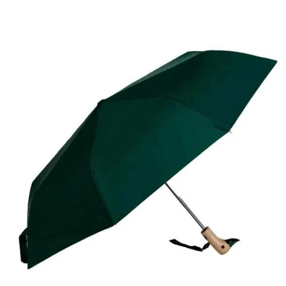 Regenschirm mit Entenkopf Griff aus Holz grün - Original Duckhead Taschenschirm