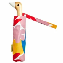 Regenschirm mit Entenkopf Griff aus Holz bunt - Original Duckhead Taschenschirm