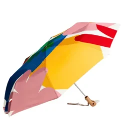 Regenschirm mit Entenkopf Griff aus Holz bunt - Original Duckhead Taschenschirm