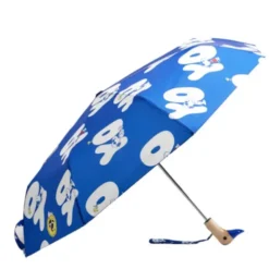 Regenschirm mit Entenkopf Griff aus Holz & Snoopy Motiv blau - Original Duckhead Taschenschirm
