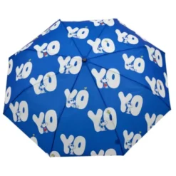 Regenschirm mit Entenkopf Griff aus Holz & Snoopy Motiv blau - Original Duckhead Taschenschirm