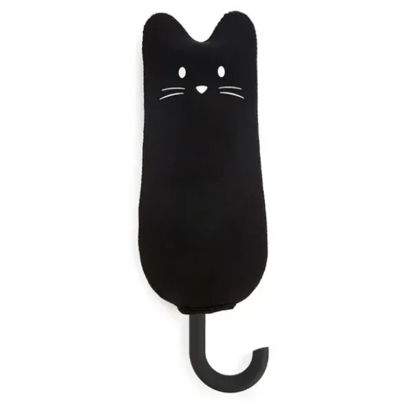 Regenschirm schwarze Katze Meowmbrella / Taschenschirm mit wasserfester Hülle