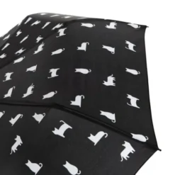 Regenschirm schwarze Katze Meowmbrella / Taschenschirm mit wasserfester Hülle