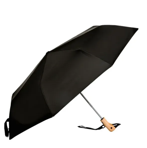 Regenschirm schwarz mit Entenkopf Griff aus Holz - Original Duckhead Taschenschirm