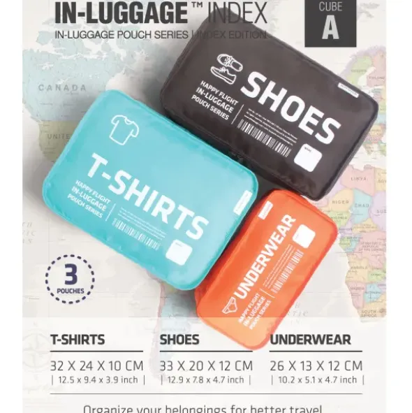 Reisebeutel 3er-Set In-Luggage CUBE A