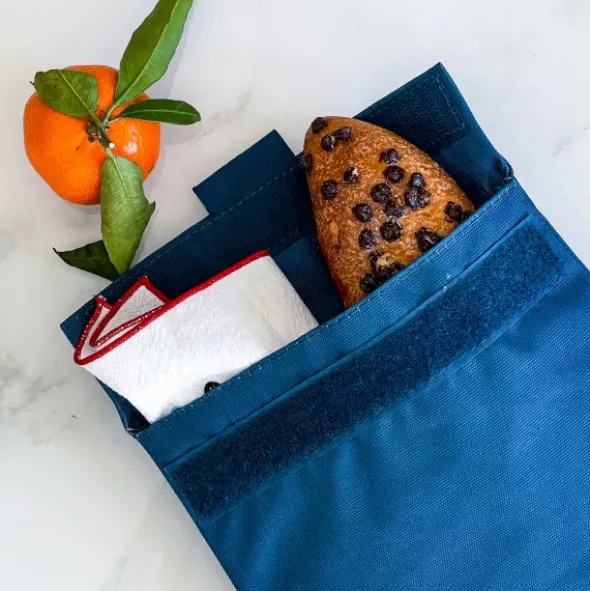 Sandwich Bag NAVY blau - Lunchtüte mit Klettverschluss